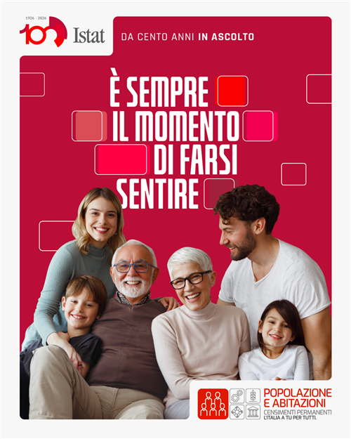 Censimento della popolazione e delle abitazioni anno 2026. Ledizione 2026 coinvolge 2.529 Comuni e circa 1 milione di famiglie.